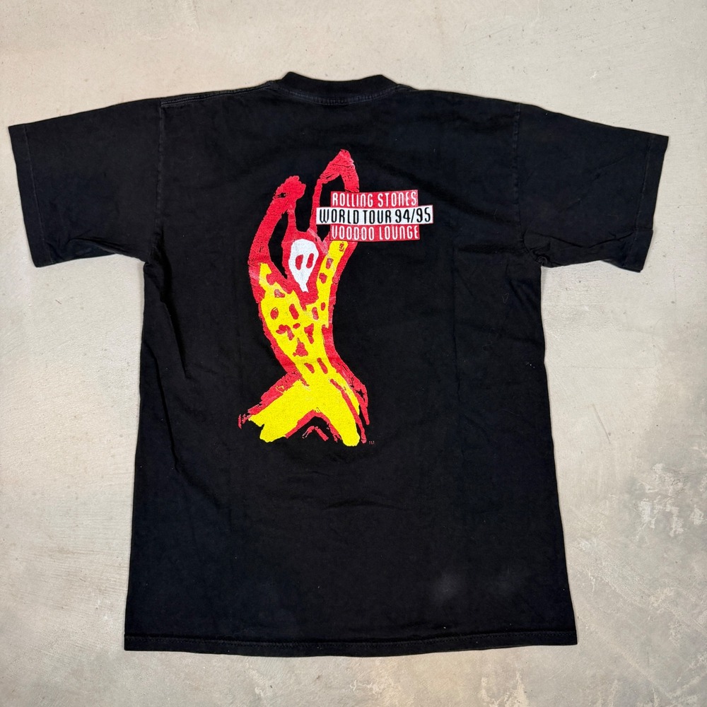 Vintage 1994 Rolling Stones Voodoo Lounge World Tour Shirt Brockum Mens L Black